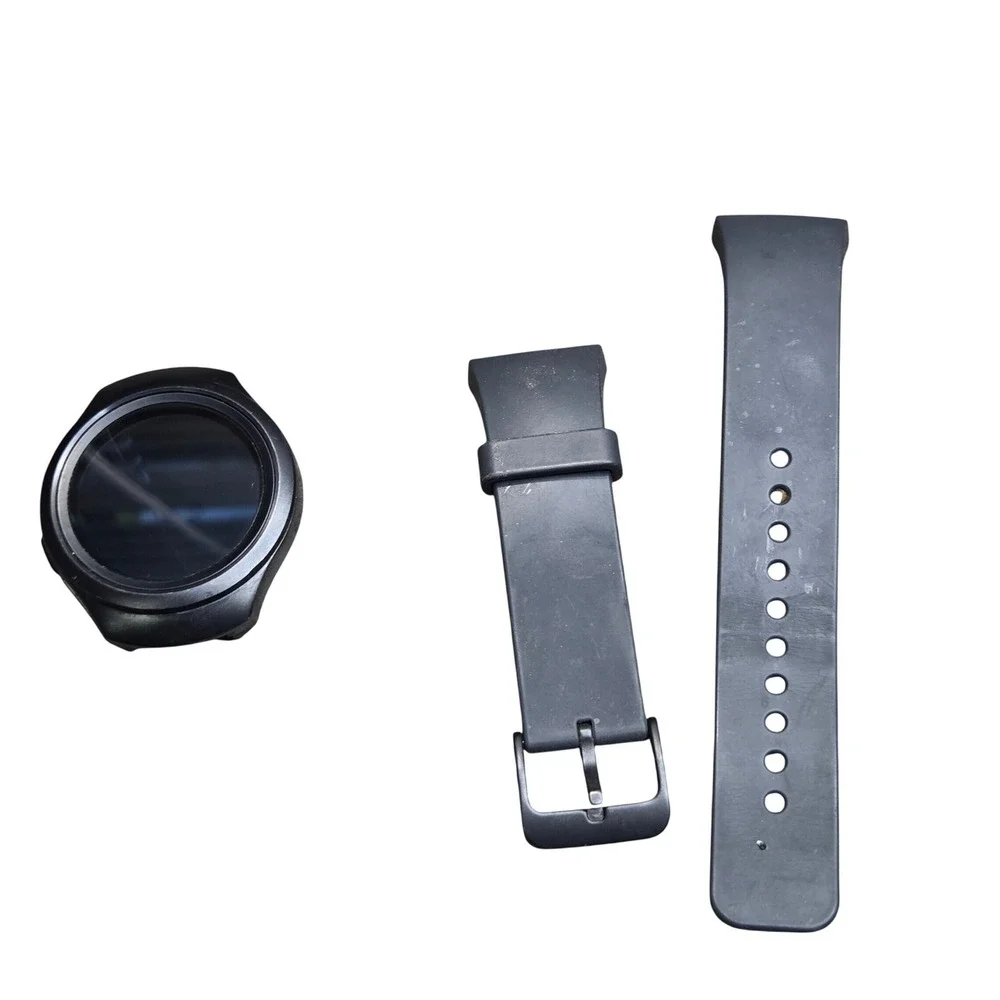 Samsung Gear S2 SM-R730A Dark Gray Smartwatch Black Rubber Bands Replacement